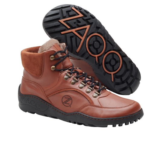 TERRAQ Cognac Winter Waterproof - ZAQQ Barfußschuhe