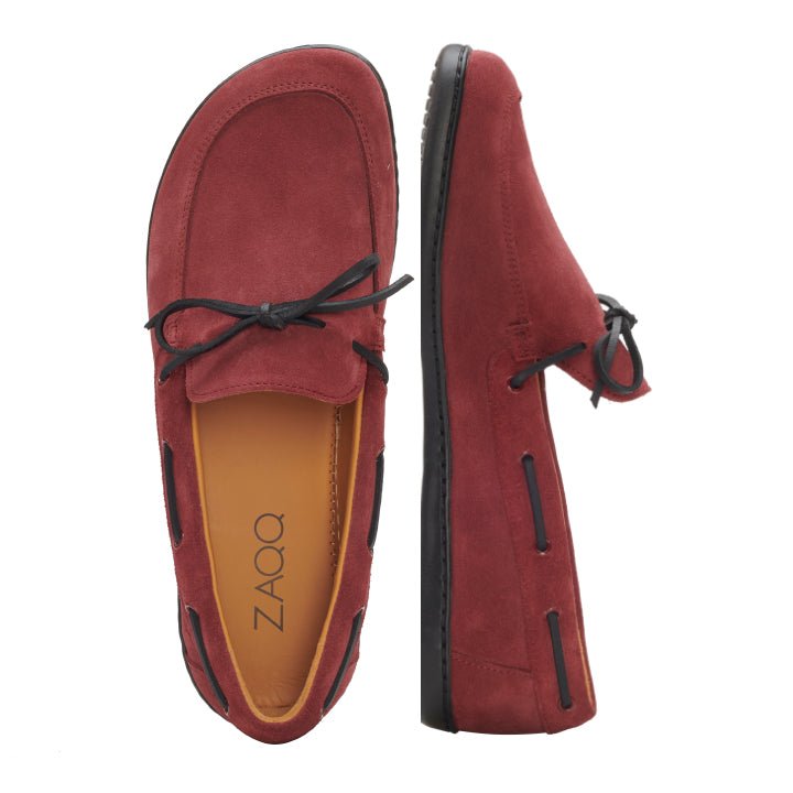 QEA Velours Bordeaux - ZAQQ Barfußschuhe