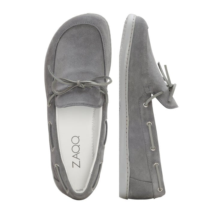 QEA Velours Grey - ZAQQ Barfußschuhe