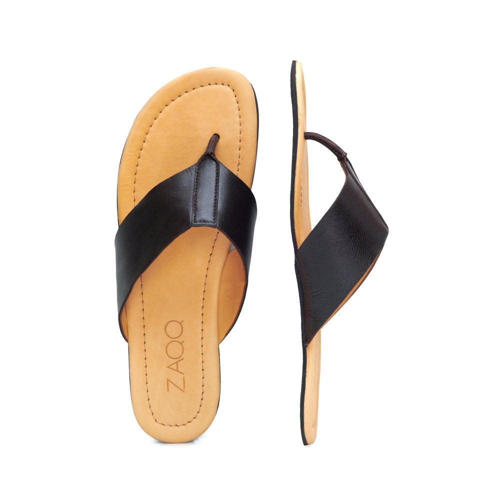 Dark brown leather flip flops online