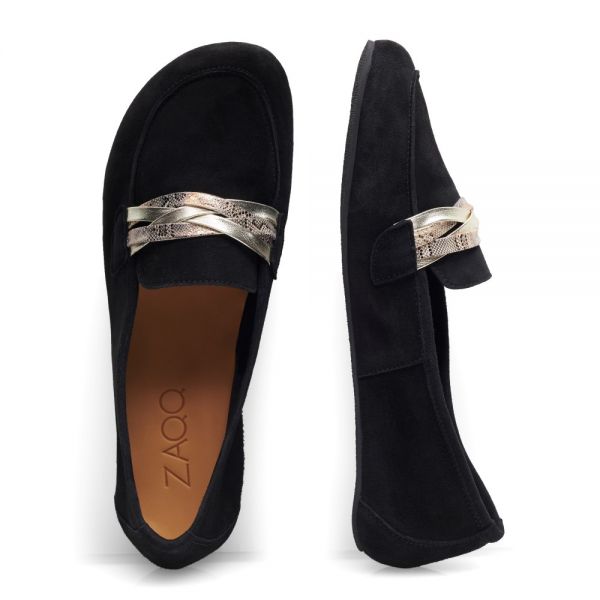 QERP Velours Black - ZAQQ Barefoot Moccasin | Handmade Barefoot Shoes ...